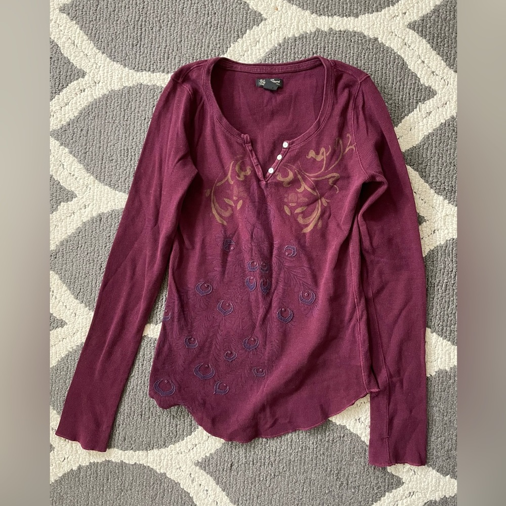 Elena gilbert SA lucky brand peacock thermal top